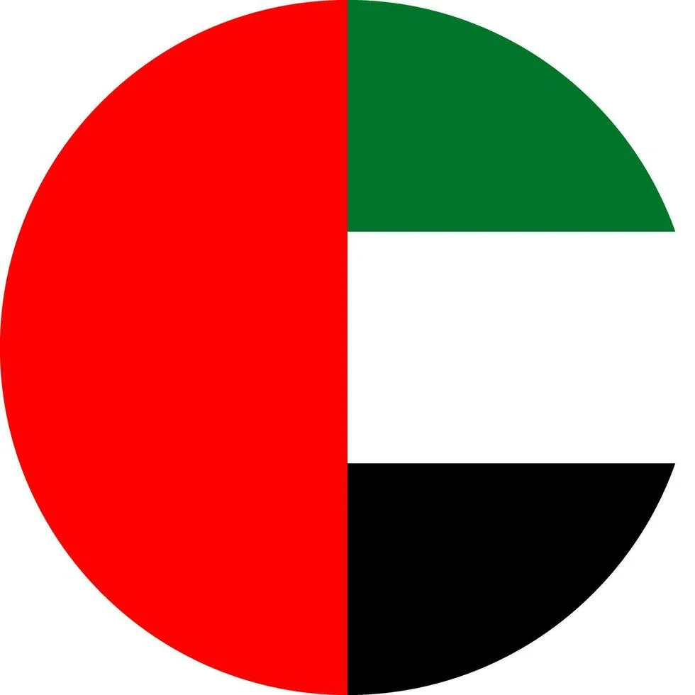 round emirati flag of united arab emirates vector